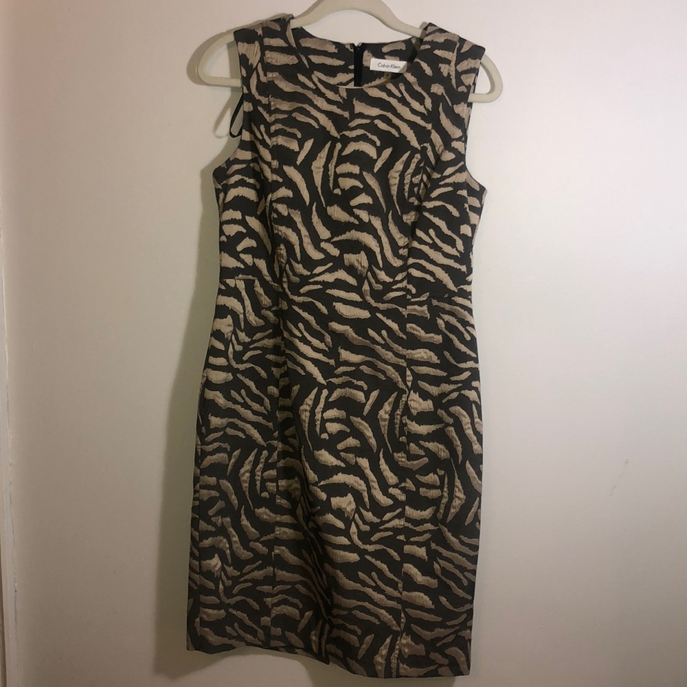 Calvin Klein leopard work dress